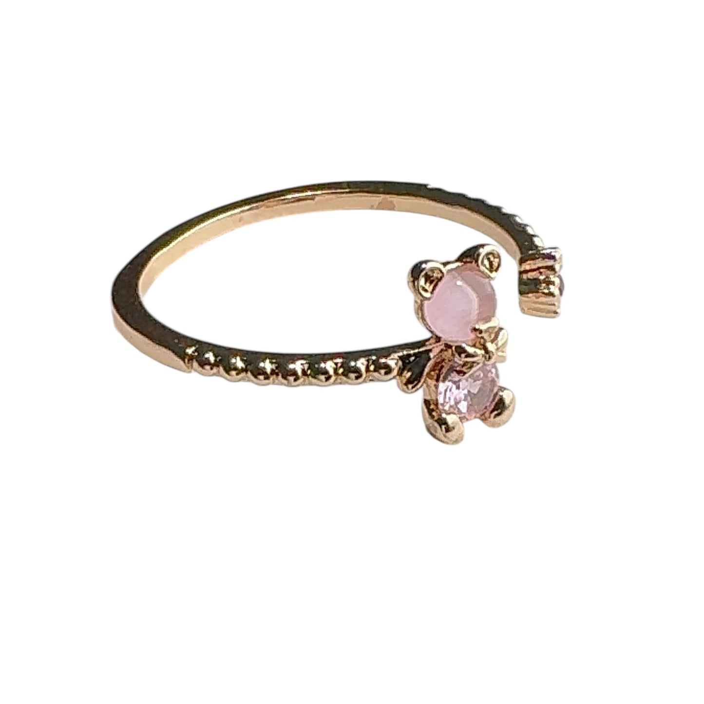 Rose Gold Bear Ring with Crystal & Star Accent – Cute Fashion Jewelry