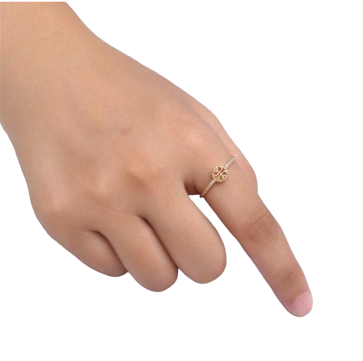 Simple Cubic Zirconia Inlay Ring | Versatile Gold-Plated Band