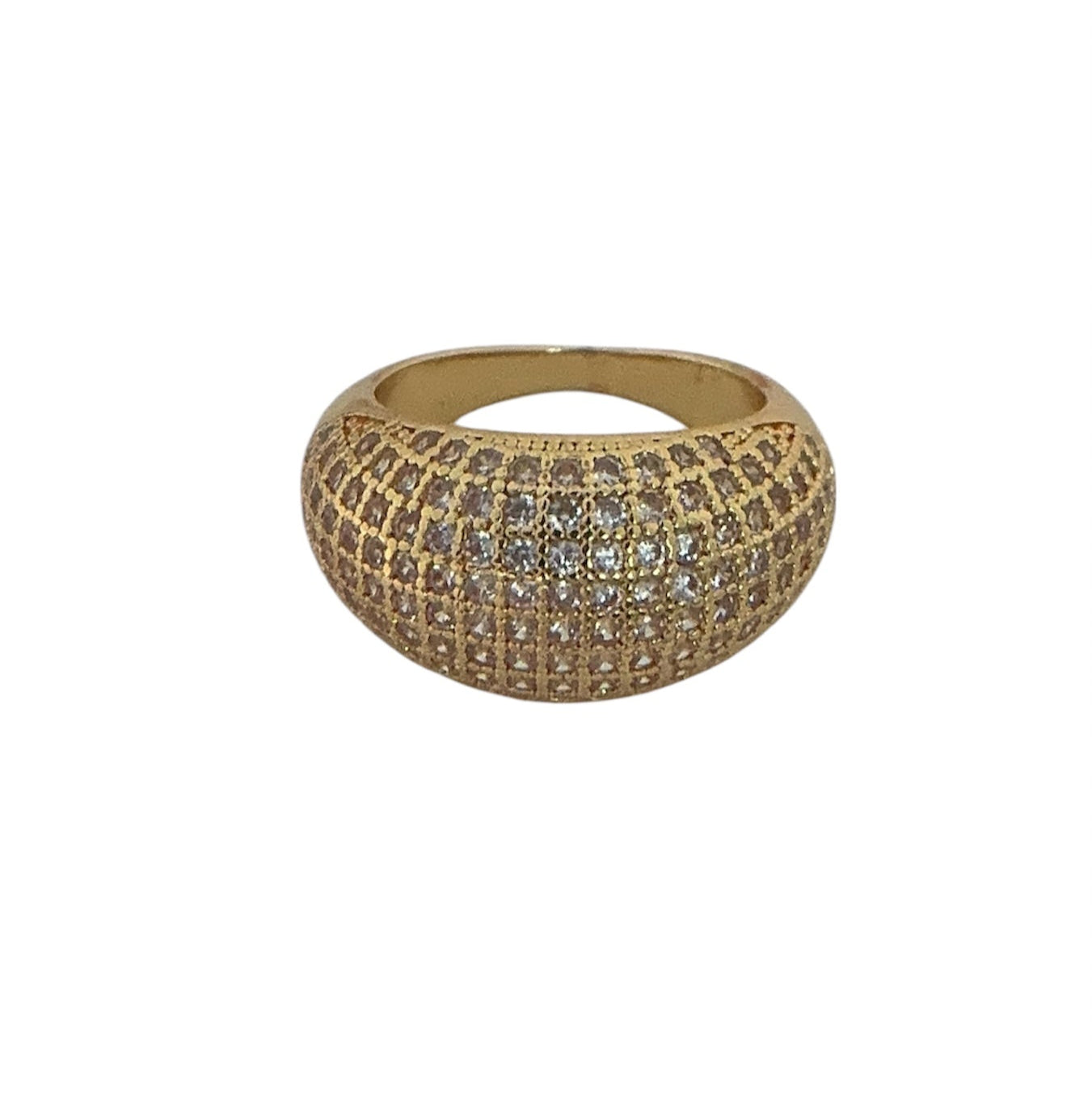 Luxury Zirconia Ring | Size 7 18K Gold-Plated Statement Ring